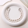 White acrylic candy color chain accessory with metal rings for water cups or phones - White