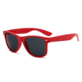 Vintage red large frame sunglasses with dark lenses and stylish silver rivet accents - Red Frame