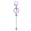 DIY purple beaded keychain with metallic lobster clasp and ball pin link chain - Taro Purple