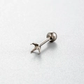 F136 titanium silver earring stud with 4-claw mount and screw ball end for piercing - 3MM Gem Base