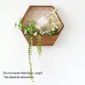 Cesta decorativa grande de madera vintage con plantas verdes para decoración - Tamaño Grande 39*34CM