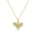 Elegant gold phoenix necklace with white crystals and delicate chain for women - Phoenix Style
