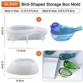 Molde de silicona con forma de pájaro para caja de almacenamiento de resina con tapa - Caja de almacenamiento de pájaros
