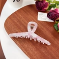 Pink marble-textured acetate hair claw clip displayed on a minimalist wooden background - 11.5CM / Gem Pink