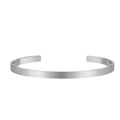 Minimalist silver men's cuff bracelet with smooth polished metallic finish - Steel Color C-Bangle 17CM