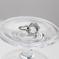 Minimalist silver finish geometric round ring shown on a glass base for display - One Size / White Gold