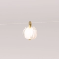 White pumpkin glass bead with golden metal hook for DIY jewelry and phone charms - White Lily of the Valley