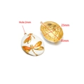 Gold-plated stainless steel oval dragonfly pendant with white enamel and orange details - Dragonfly / 25*35mm / Light Yellow