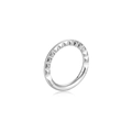 Anello per naso clicker in acciaio chirurgico con rilievo a piramide e cerniera - Colore Argento Inciso