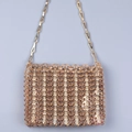 Borsa a catena con paillettes dorate alla moda con design a scaglie per donne - Oro rosa