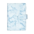 Light blue marble pattern PU leather binder notebook with magnetic buckle closure - A6 No Inner Pages / Blue Marble