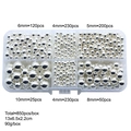 Silver faux pearl beads set for DIY jewelry in 4mm to 10mm sizes with organizer box - 850 Pcs/Box / Silver