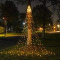 Outdoor solar LED star waterfall lights with warm yellow glow for Christmas tree decor - Christmas Tree Solar Model / Warm White