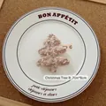 Pink and beige tweed Christmas tree fabric accessory in 7x8cm size variant B - Christmas Tree B-03 (Pink Beige)