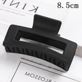 Detail view of an 8.5cm matte black rectangular hair claw clip with a non-slip design - Matte Black (S150-10) / 8.5cm