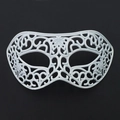 Masque blanc vintage style baroque pour bal masqué d'hommes et fêtes de carnaval - Haut Plat Évidé Blanc