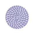Handwoven round cotton coaster featuring a purple and white spiral pattern for dining decor - Purple White Stripes