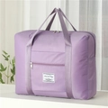 Borsa da viaggio in nylon viola chiaro impermeabile con tasche e manici superiori - Viola