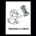 Handcrafted dog bone shaped natural dalmatian jasper stone on a creative gift card - Tianshan Blue
