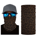Outdoor thermal seamless face mask in black and orange crackle pattern neck gaiter - S515 Orange Crack