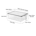 Large transparent plastic fridge organizer bin with handle and lid for kitchen storage - High Transparency Box with Lid - Large - PET