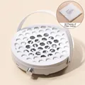 White nail dust collector with leather handle, control knob and 30 filter pads - XZMUV-1021-USB