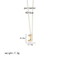 Macro view of gold 3D bubble letter J pendant with technical dimensions and fine chain - Letter J