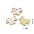 Connettore a farfalla in conchiglia placcato oro per gioielli fai da te 1,7cm x 1,1cm - Farfalla (Conchiglia Naturale)