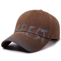 Distressed brown baseball cap with grey BEST graffiti print in a vintage American style - Adjustable / Coffee