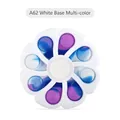 Fidget spinner pop toy con cornice bianca e bolle in silicone mimetico blu viola - Bianco mimetico