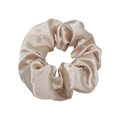 Elegant champagne satin scrunchie with a glossy silk-like finish for women's hairstyles - Champagne