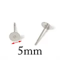 Bulk pack of 100 silver stainless steel 5mm flat pad stud earrings for DIY jewelry making - 5mm Studs/100pcs / Steel