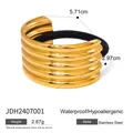 18k gold plated stainless steel multi-layer hair cuff with black elastic rope - Smooth Gold Style (JDH2407001)
