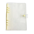 Transparent 6-ring PVC binder organizer with yellow metal spine and snap closure for diamonds - Storage Book / Yellow