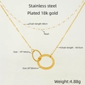 Dubbellaagse 18K vergulde roestvrijstalen parelketting met in elkaar grijpende ringen - In elkaar grijpende ringen stijl (ZYG057)