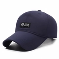 Classic navy blue baseball cap with white lion head patch and structured cotton brim - Adjustable / Navy Blue