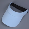 Detail view of light blue sun visor showing quick-dry fabric and UVLABEL print - M (56-58cm) / Sky Blue