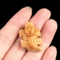 Mini hand-carved orange jade stone mythical beast figurine craft in high detail - Topaz