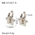 Spécifications détaillées des boucles d'oreilles étoile en argent avec dimensions et poids - Pendentif Étoile / Argent