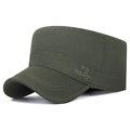 Armeegrüne Baumwoll-Military-Mütze mit seitlicher FS FASHION-Stickerei - Verstellbar / Armeegrün