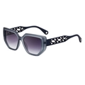 Occhiali da sole cat eye grigio opaco con stanghette a rete intrecciate vuote - C5 Grigio Trasparente Opaco Asta Blu Argento Sfumato Nero Grigio