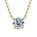 Élégant collier en or avec un pendentif classique en diamant bleu taille brillant - 3 Carat - Or Jaune