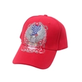 Rote Baseballkappe mit Adler- und US-Flaggen-Stickerei in einer 45-Grad-Seitenansicht - M (56-58cm) / Rot