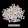 White 4-5mm natural freshwater baroque pearls with 1.2mm large holes for jewelry making - Large Hole Round Pearl (4-5mm Hole 1.2mm)