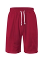 Men's summer quick-dry waffle textured casual shorts in red with white drawstring - S / Burgundy