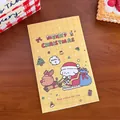 Christmas yellow plaid gift bag with cartoon dog on sleigh illustration 10.5x17cm - 5# Christmas Puppy (Yellow Grid)
