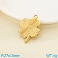 Golden lucky four leaf clover stainless steel pendant 18K gold plated 27x18mm accessory - Large Four-leaf Clover Style (KLJ9969-Z) / 27x18mm / Gold