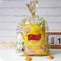 Transparent gift bag with gold star pattern and twist tie for festive snacks - Golden Star Style - Extra Large