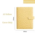 A5 binder shell in yellow ostrich leather texture with snap button, 235mm x 180mm - A5 Yellow (Cover Only)