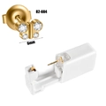 Goldener Schmetterlings-Ohrstecker mit 6mm Zirkonia und Einweg-Ohrlochstech-Werkzeug - Schmetterling Stil (82-604) / Gold-Weißer Zirkon